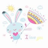 greeting card with the bunny