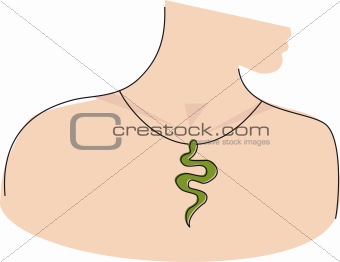 Woman Profile With Snake Pendant