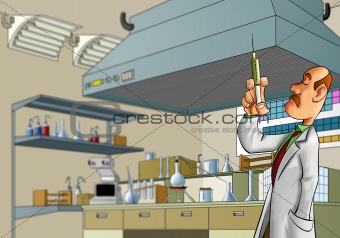 medic in the lab