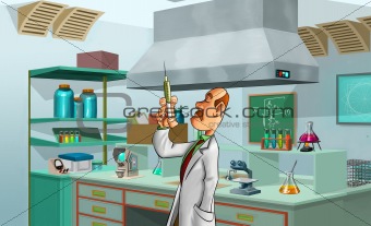 medic in the lab