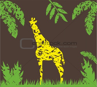 vector grunge giraffe