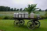 Old milk cans on waggon