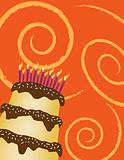 Happy birthday chocolate cake greeting card 