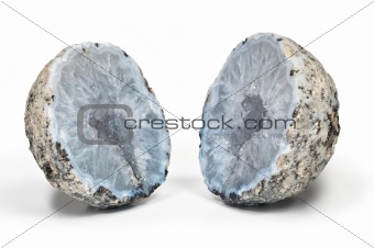Crystal geode divided in two parts 