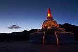 Santi Stupa in Leh at Night