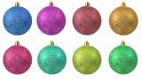 collection of colored christmas ornament . 