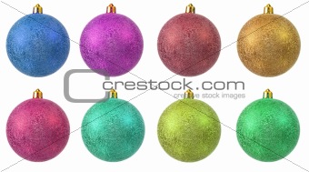 collection of colored christmas ornament . 