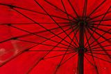 old red umbrella in the Thailand rustic market 
