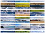 Banners collage: sky, ground and water