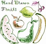hand drawn fruits