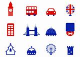 London & English icons and design elements isolated on white ( r