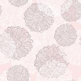 vector seamless pattern with abstract flowers