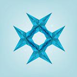 vector frame from origami stars in blue