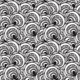 vector seamless abstract floral monochrome pattern