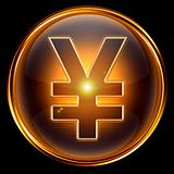 Yen icon golden.