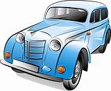 Drawing of the retro car, vector illustration
