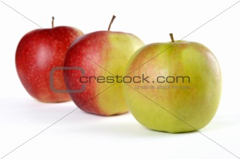 Three Apples From Green to Red
