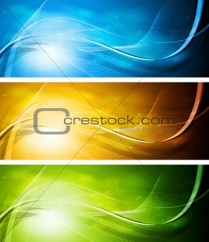 Set of bright banners