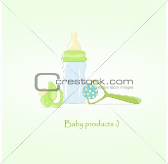 Baby products, vector illustration