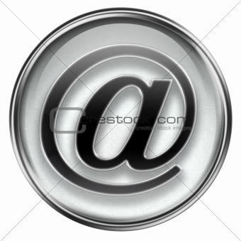 email symbol grey, isolated on white background.