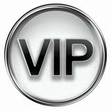 VIP icon grey, isolated on white background.