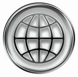 World icon grey, isolated on white background.