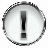 Exclamation symbol icon grey, isolated on white background 