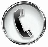 phone icon grey, isolated on white background
