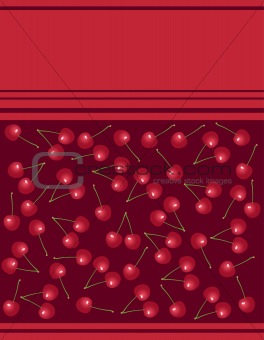 menu on red background cherry