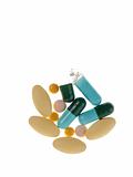 Colorful tablets with capsules 