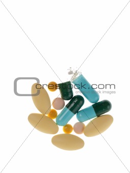 Colorful tablets with capsules 