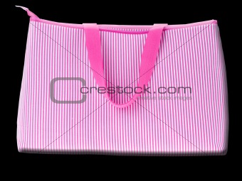 Colorful cotton bag on white isolated background. 