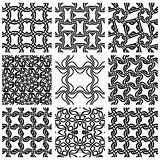 Geometric seamless patterns set.