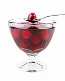 Cherry jam on bowl