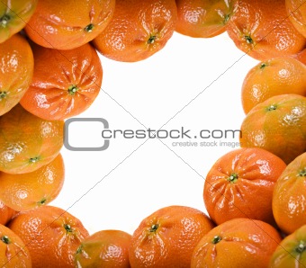 Fresh healthy mandarin citrus fruit on white background