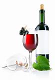 red wine in glass with grapes