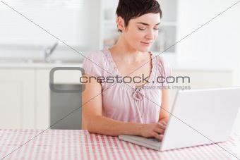Charming Woman working with a laptop