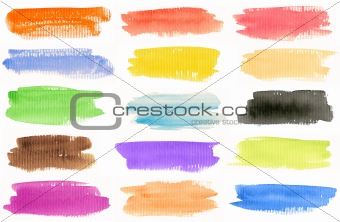 Watercolor strokes