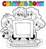 Coloring book computer and kids