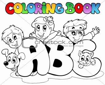 Coloring book school ABC letters