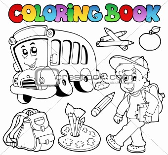 Coloring book school cartoons 2