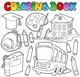 Coloring book school cartoons 9