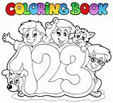 Coloring book school numbers