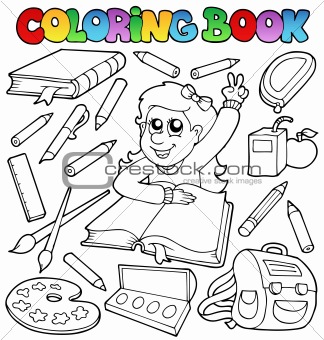 Coloring book school topic 1