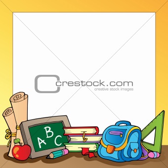 Frame with school supplies 1