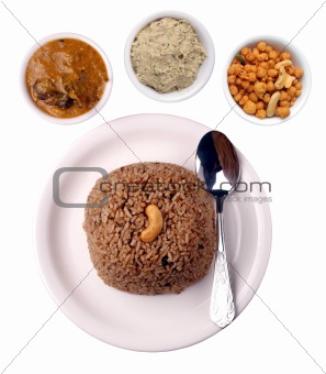 Indian rice dish with clipping mask