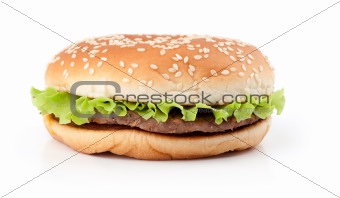 Tasty hamburger isolated on white background 