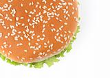 Tasty hamburger isolated on white background 