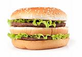 Tasty big hamburger isolated on white background