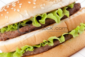 Tasty hamburger closeup